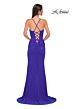 La Femme 32802 Sweetheart Neckline High Slit Lace-Up Dress