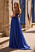 La Femme 32804 Lace Corset High Slit Strapless Dress