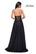 La Femme 32804 Lace Corset High Slit Strapless Dress
