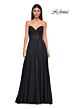 La Femme 32804 Lace Corset High Slit Strapless Dress