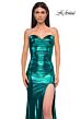 La Femme 32806 Illusion Back Strapless Sweetheart Metallic Dress