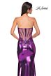 La Femme 32806 Illusion Back Strapless Sweetheart Metallic Dress