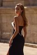 La Femme 32808 Illusion Back High Slit Strapless Dress