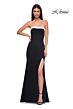 La Femme 32808 Illusion Back High Slit Strapless Dress