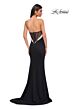 La Femme 32808 Illusion Back High Slit Strapless Dress
