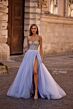 La Femme 32811 Rhinestone Corset High Slit Strapless Dress