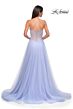 La Femme 32811 Rhinestone Corset High Slit Strapless Dress