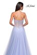 La Femme 32811 Rhinestone Corset High Slit Strapless Dress