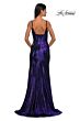 La Femme 32812 Square Back V-Neck Metallic Dress