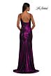 La Femme 32812 Square Back V-Neck Metallic Dress