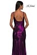La Femme 32812 Square Back V-Neck Metallic Dress