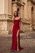 La Femme 32825 Embellished Slit Illusion Back Strapless Dress