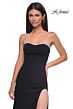 La Femme 32825 Embellished Slit Illusion Back Strapless Dress