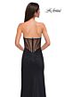 La Femme 32825 Embellished Slit Illusion Back Strapless Dress