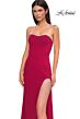 La Femme 32825 Embellished Slit Illusion Back Strapless Dress