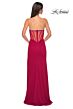 La Femme 32825 Embellished Slit Illusion Back Strapless Dress