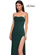 La Femme 32825 Embellished Slit Illusion Back Strapless Dress