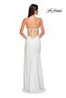 La Femme 32825 Embellished Slit Illusion Back Strapless Dress