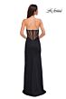 La Femme 32825 Embellished Slit Illusion Back Strapless Dress