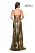 La Femme 32830 Side Tail Strapless Metallic Dress