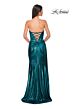 La Femme 32830 Side Tail Strapless Metallic Dress