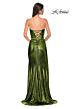 La Femme 32830 Side Tail Strapless Metallic Dress