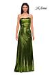 La Femme 32830 Side Tail Strapless Metallic Dress
