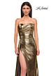 La Femme 32830 Side Tail Strapless Metallic Dress