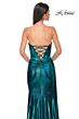 La Femme 32830 Side Tail Strapless Metallic Dress