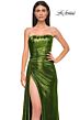 La Femme 32830 Side Tail Strapless Metallic Dress