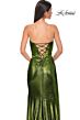 La Femme 32830 Side Tail Strapless Metallic Dress