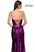 La Femme 32830 Side Tail Strapless Metallic Dress
