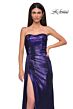 La Femme 32830 Side Tail Strapless Metallic Dress