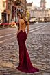 La Femme 32834 Criss Cross Back Ruched Dress