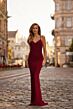 La Femme 32834 Criss Cross Back Ruched Dress