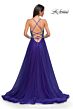 La Femme 32838 Crystal Top Cowl Neck Lace-Up Dress