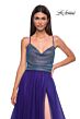 La Femme 32838 Crystal Top Cowl Neck Lace-Up Dress