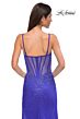 La Femme 32840 Illusion Back Cutaway Slit Embellished Dress