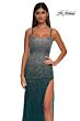 La Femme 32840 Illusion Back Cutaway Slit Embellished Dress