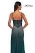 La Femme 32840 Illusion Back Cutaway Slit Embellished Dress