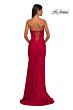 La Femme 32843 Ruched Bust Strapless Corset Dress