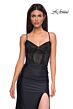 La Femme 32845 Embellished Top Slit Skirt Lace-Up Dress