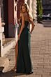La Femme 32849 Asymmetric Neckline Illusion Back Dress