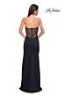 La Femme 32849 Asymmetric Neckline Illusion Back Dress