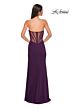 La Femme 32849 Asymmetric Neckline Illusion Back Dress