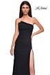 La Femme 32849 Asymmetric Neckline Illusion Back Dress