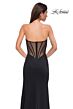 La Femme 32849 Asymmetric Neckline Illusion Back Dress