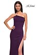 La Femme 32849 Asymmetric Neckline Illusion Back Dress