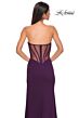 La Femme 32849 Asymmetric Neckline Illusion Back Dress
