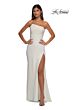 La Femme 32849 Asymmetric Neckline Illusion Back Dress